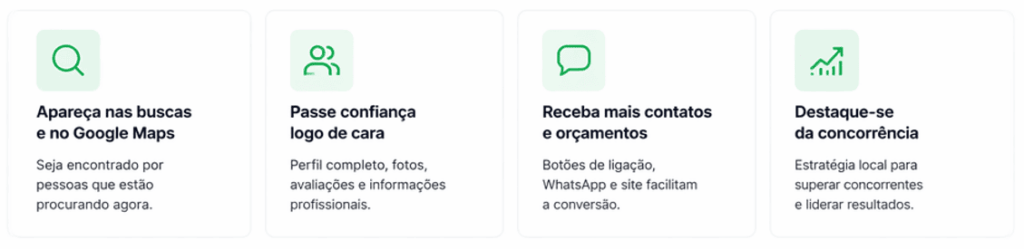 Barra de Benefícios - Google Business Estratégico